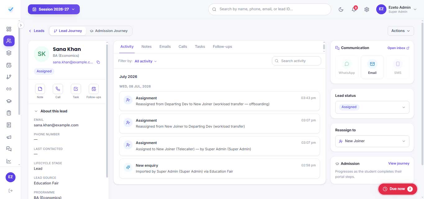 Track Every Lead From Inquiry to Enrollment